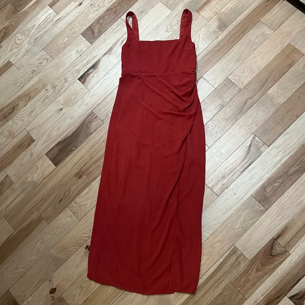 Lulus Disposition Rust Ruched Maxi Dress - Picture 5 of 11